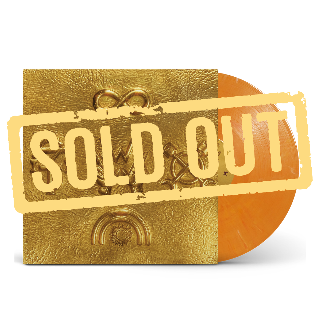 Weezer artifact wzr.005 fool’s gold vinyl features a gold vinyl record with orange translucent sleeve and signed art card